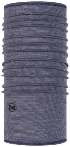 Buff Lightweight Merino Wool Neckwarmer Light Denim Multi Stripes