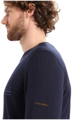 Icebreaker 200 Oasis Long Sleeve Crewe Ski Stripes Men -Winkel Voor Ski-uitrusting icebreaker 200 oasis long sleeve crewe ski stripes men midnight navy s midnight navy 2
