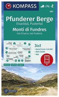 Kompass Wandelkaart 081 Pfunderer Berge