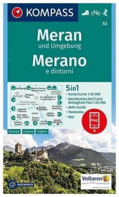 Kompass Wandelkaart 53 Meran Und Umgebung, Merano