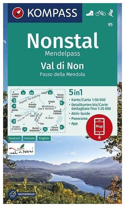 Kompass Wandelkaart 95 Val Di Non, Nonstal 3 Kompass Wandelkaart 95 Val Di Non, Nonstal