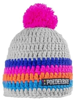 Poederbaas Beanie Short Band Stripes -Winkel Voor Ski-uitrusting poederbaas beanie short band stripes blue grey pink orange 1