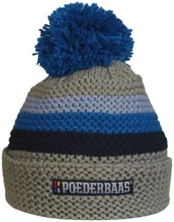 Poederbaas Beanie Short Band Stripes -Winkel Voor Ski-uitrusting poederbaas beanie short band stripes grey blue black 2